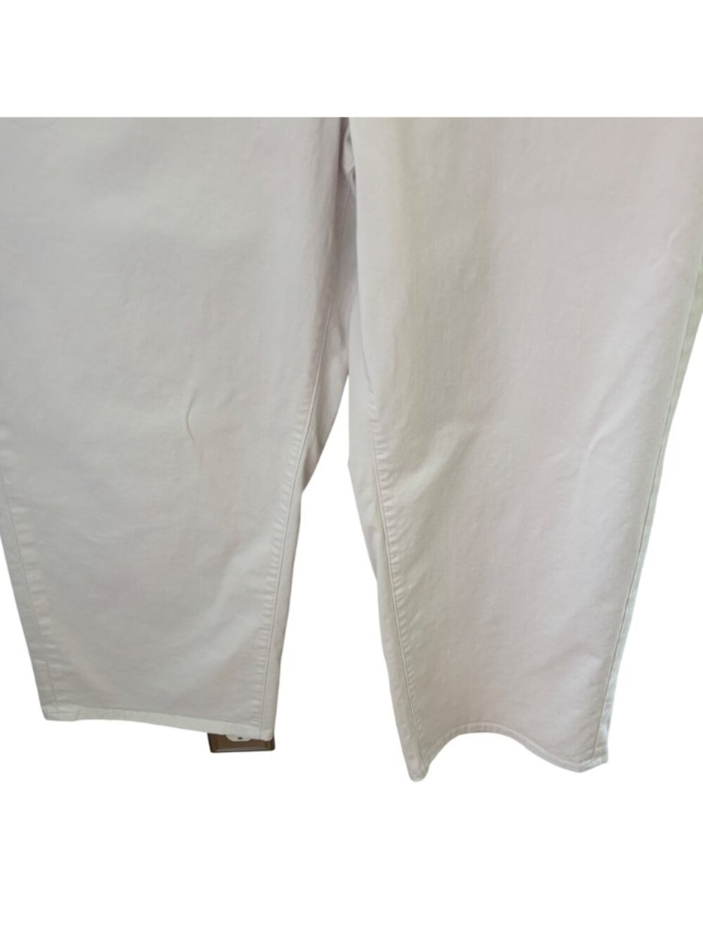 Quince Organic Stretch Cotton Chino Cropped Wide Leg Pants Frost White Sz16 NWOT - Picture 8 of 11